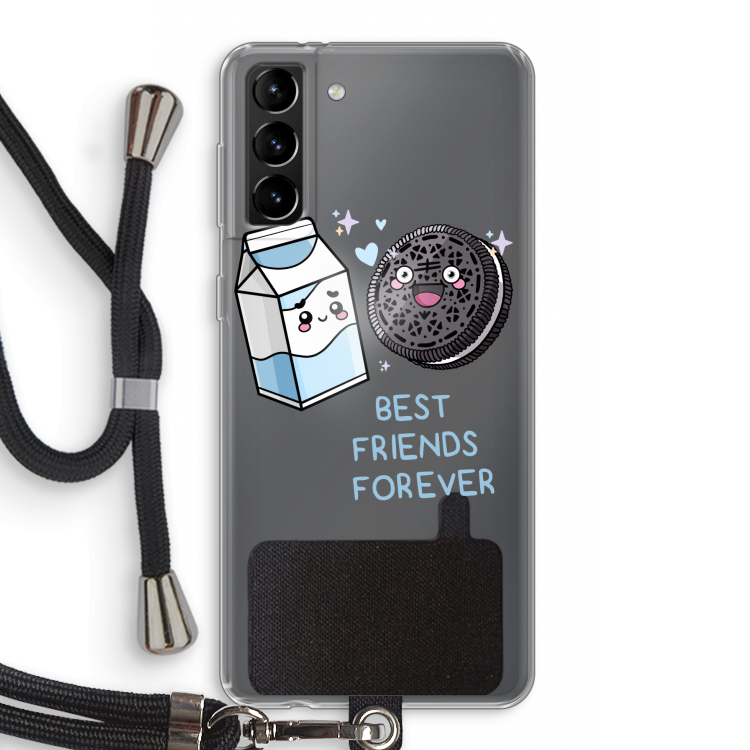 Best Friend Forever: Samsung Galaxy S21 Plus Transparant Hoesje met koord