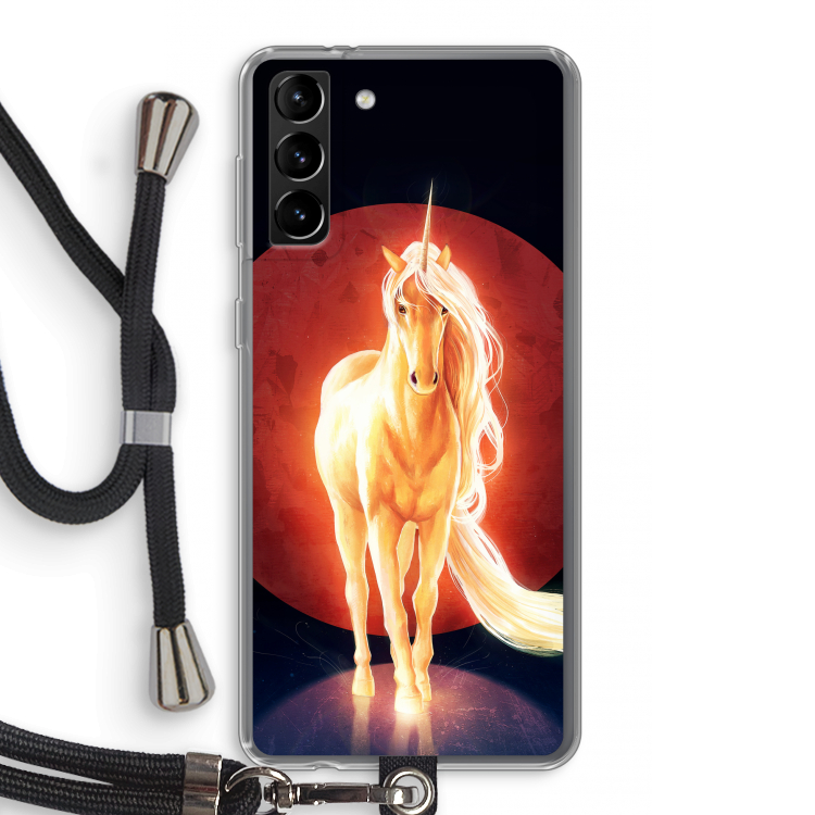 Last Unicorn: Samsung Galaxy S21 Plus Transparant Hoesje met koord