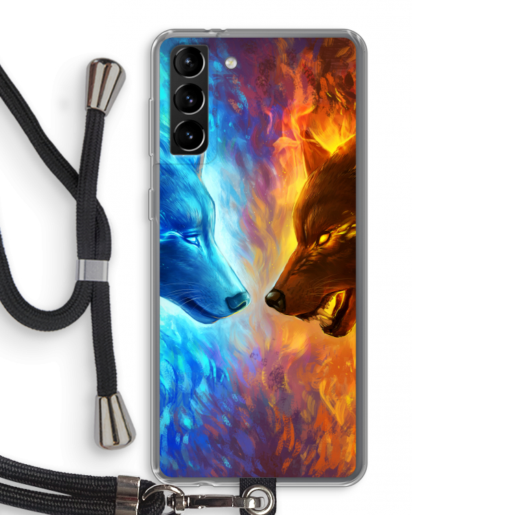 Fire & Ice: Samsung Galaxy S21 Plus Transparant Hoesje met koord