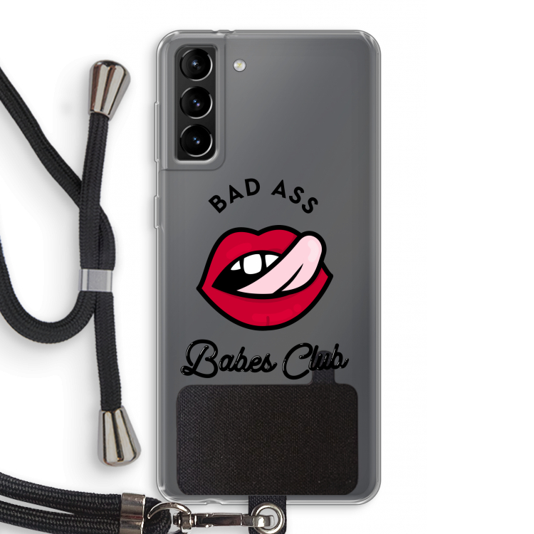 Badass Babes Club: Samsung Galaxy S21 Plus Transparant Hoesje met koord