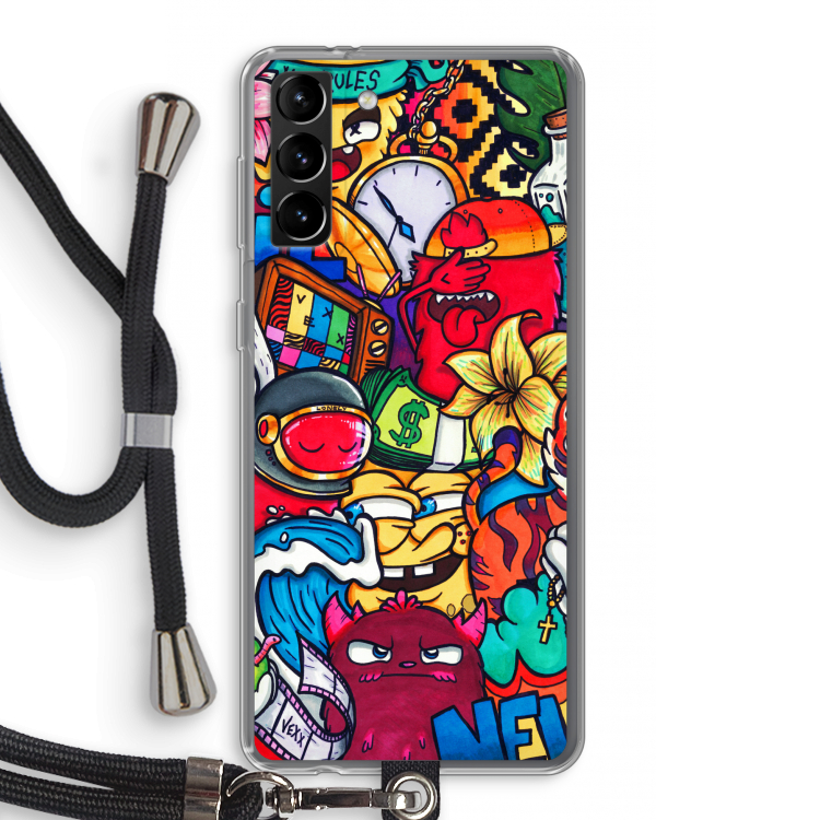 No Rules: Samsung Galaxy S21 Plus Transparant Hoesje met koord