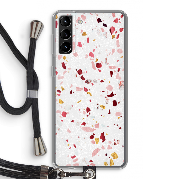Terrazzo N°9: Samsung Galaxy S21 Plus Transparant Hoesje met koord