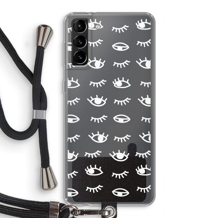 Eye pattern #3: Samsung Galaxy S21 Plus Transparant Hoesje met koord