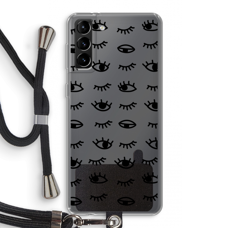 Eye pattern #2: Samsung Galaxy S21 Plus Transparant Hoesje met koord