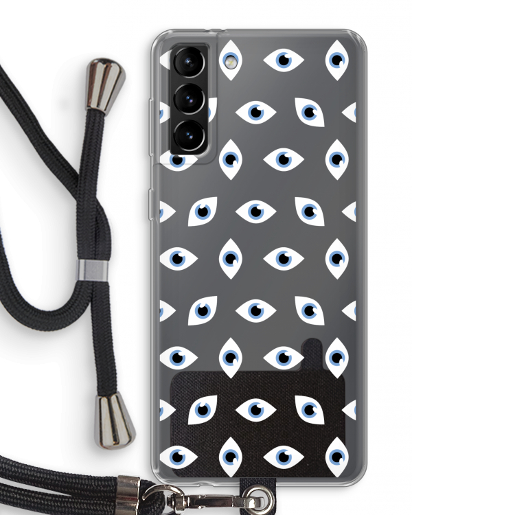 Eyes pattern: Samsung Galaxy S21 Plus Transparant Hoesje met koord