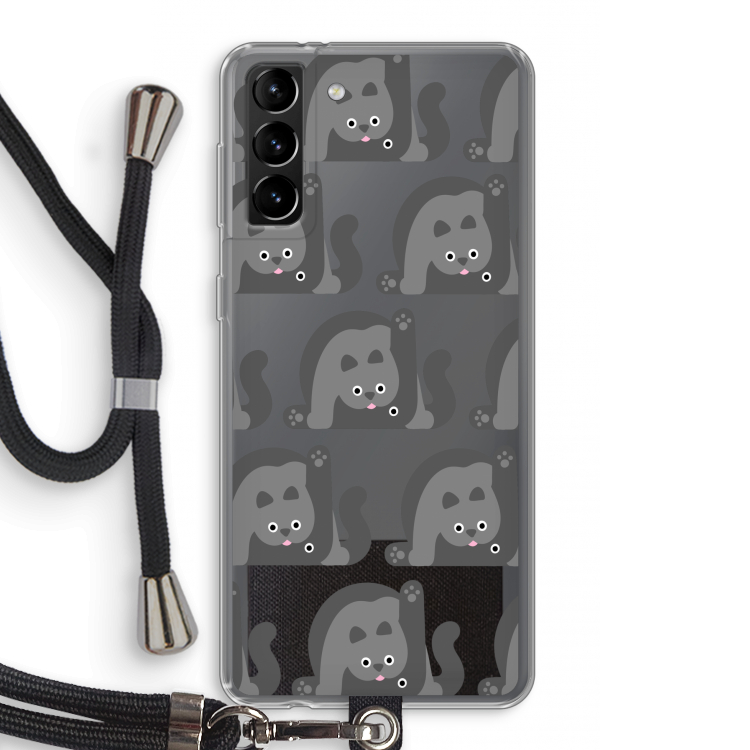 Cats: Samsung Galaxy S21 Plus Transparant Hoesje met koord