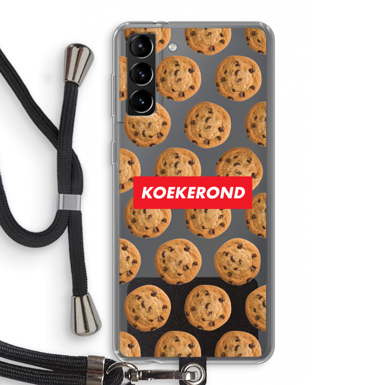 Koekerond: Samsung Galaxy S21 Plus Transparant Hoesje met koord