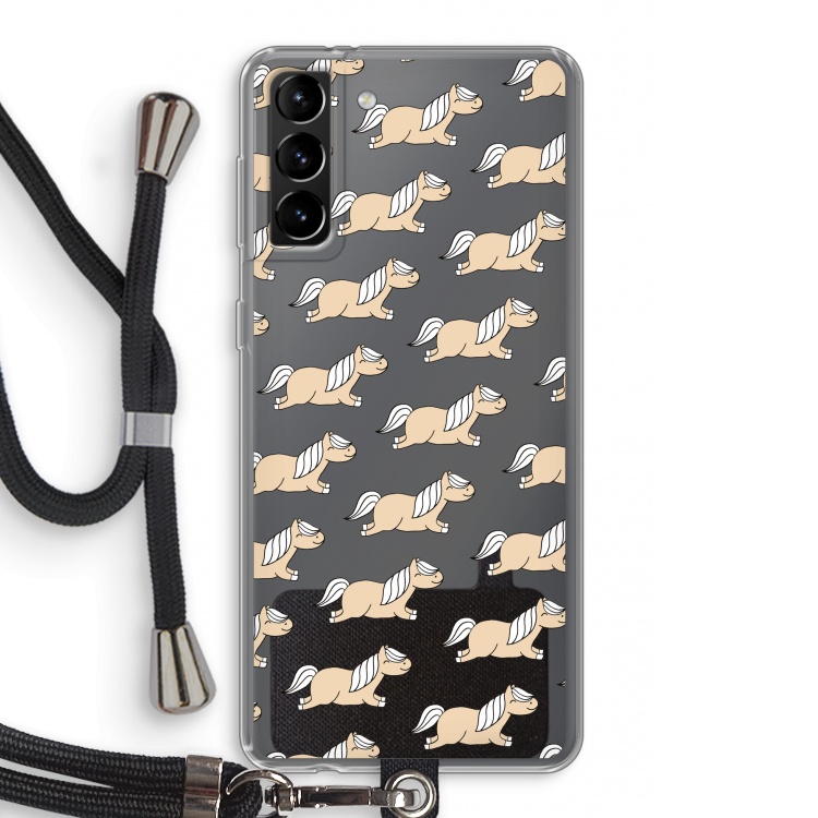 Ponys: Samsung Galaxy S21 Plus Transparant Hoesje met koord