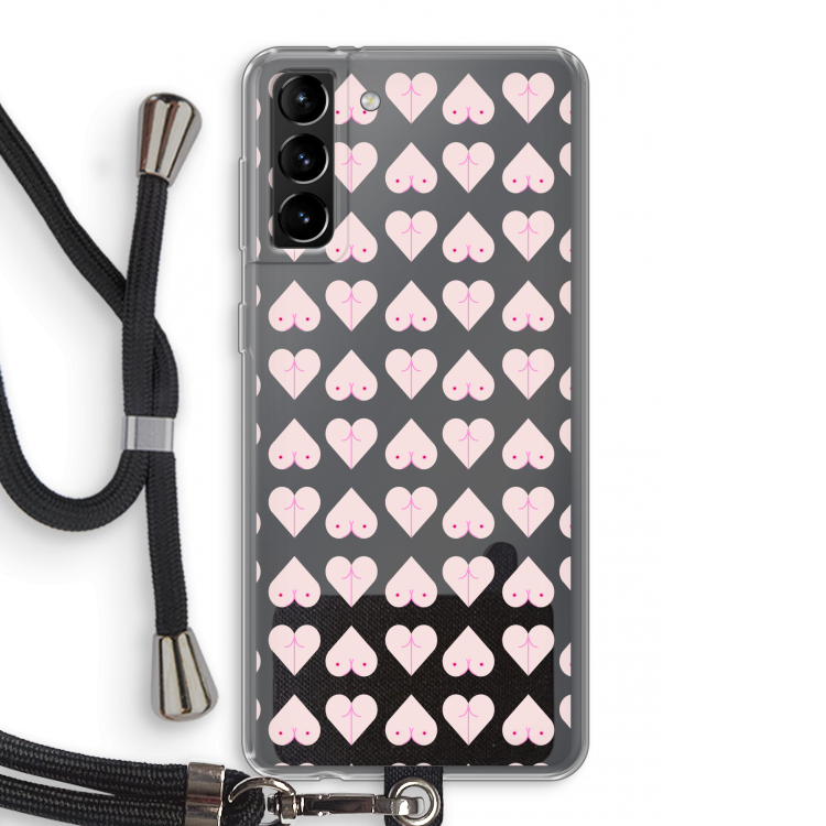 Ass 'n Titties: Samsung Galaxy S21 Plus Transparant Hoesje met koord