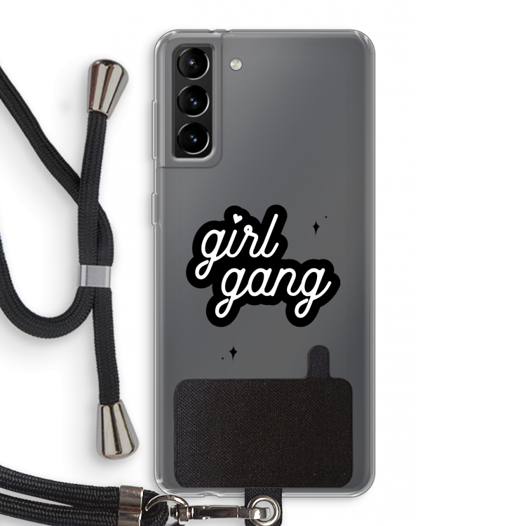 Girl Gang: Samsung Galaxy S21 Plus Transparant Hoesje met koord