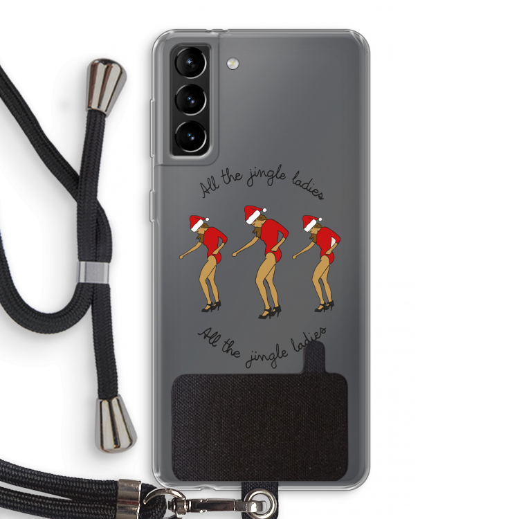 Jingle Ladies: Samsung Galaxy S21 Plus Transparant Hoesje met koord