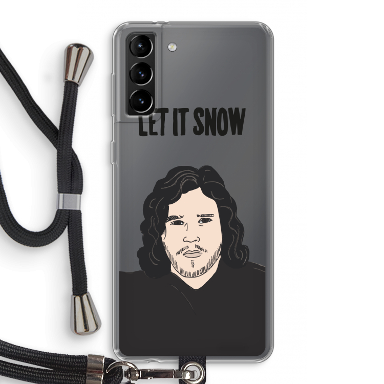 Let It Snow: Samsung Galaxy S21 Plus Transparant Hoesje met koord
