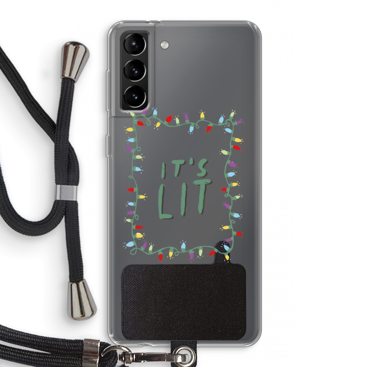 It's Lit: Samsung Galaxy S21 Plus Transparant Hoesje met koord