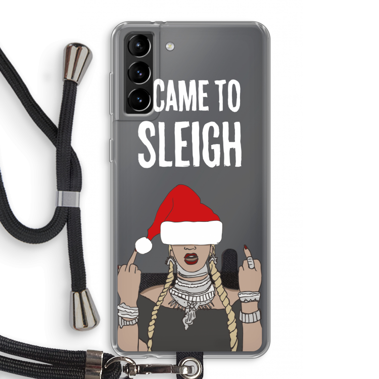 Came To Sleigh: Samsung Galaxy S21 Plus Transparant Hoesje met koord