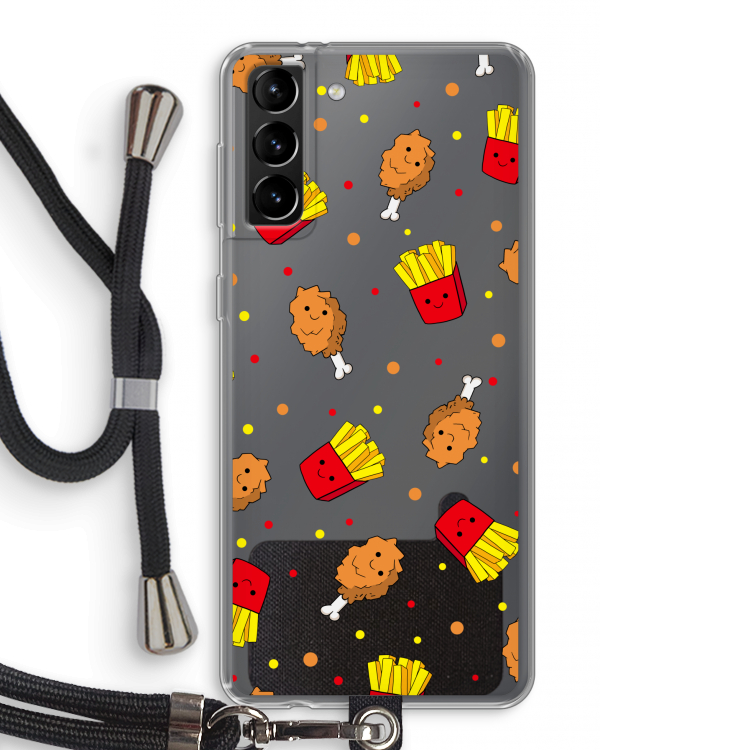 Chicken 'n Fries: Samsung Galaxy S21 Plus Transparant Hoesje met koord