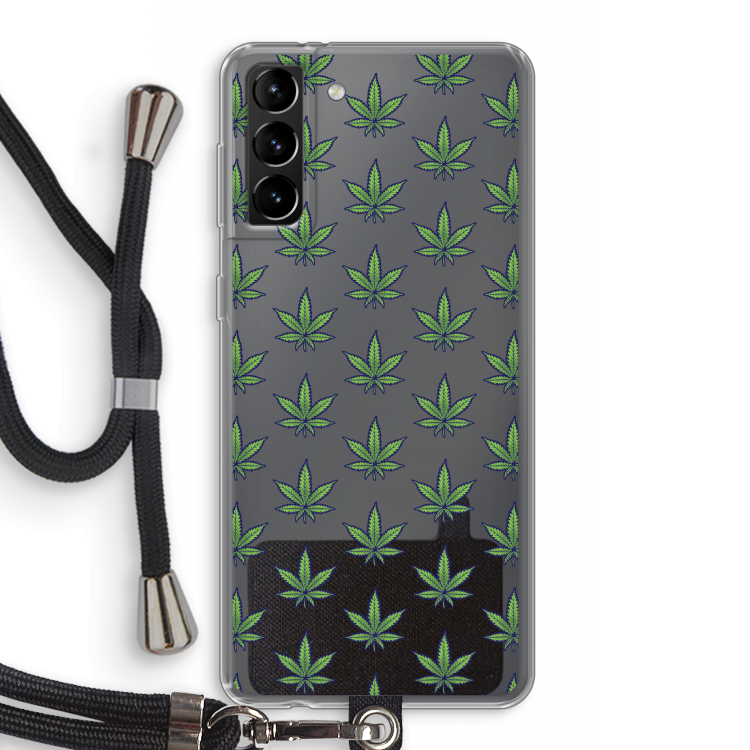 Weed: Samsung Galaxy S21 Plus Transparant Hoesje met koord