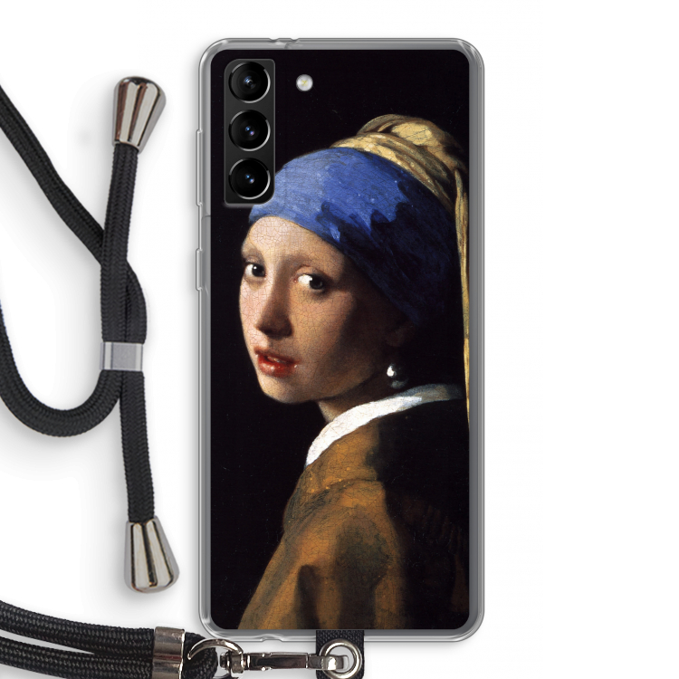 The Pearl Earring: Samsung Galaxy S21 Plus Transparant Hoesje met koord