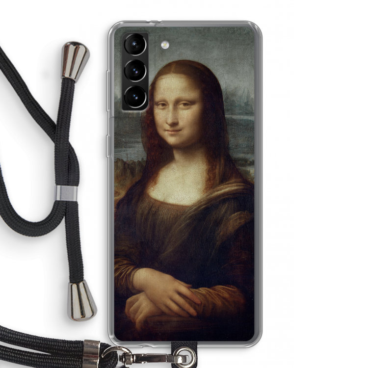 Mona Lisa: Samsung Galaxy S21 Plus Transparant Hoesje met koord