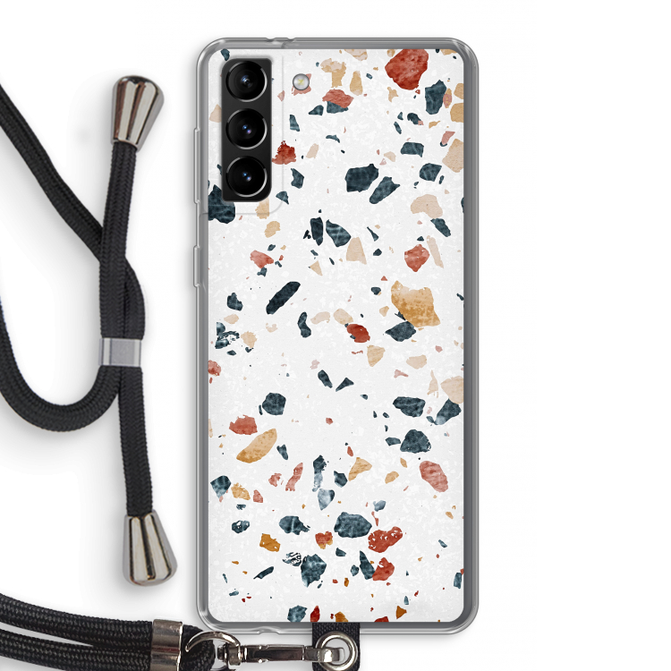 Terrazzo N°4: Samsung Galaxy S21 Plus Transparant Hoesje met koord