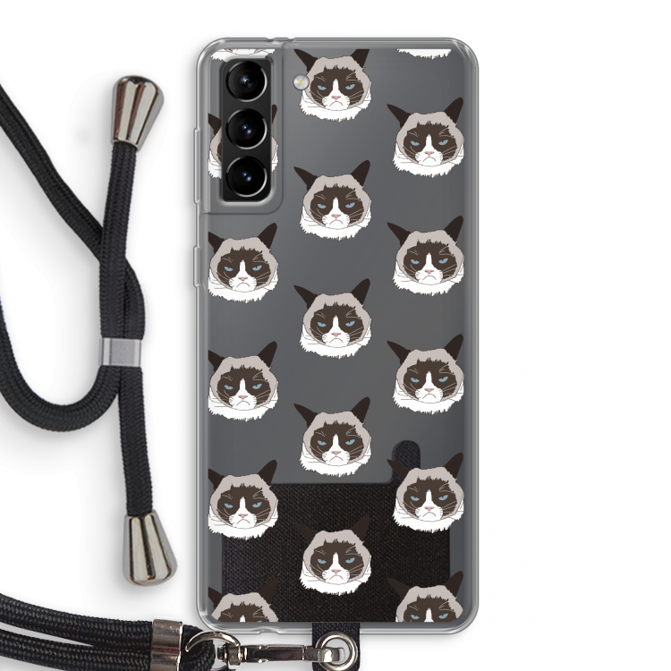 It's a Purrr Case: Samsung Galaxy S21 Plus Transparant Hoesje met koord