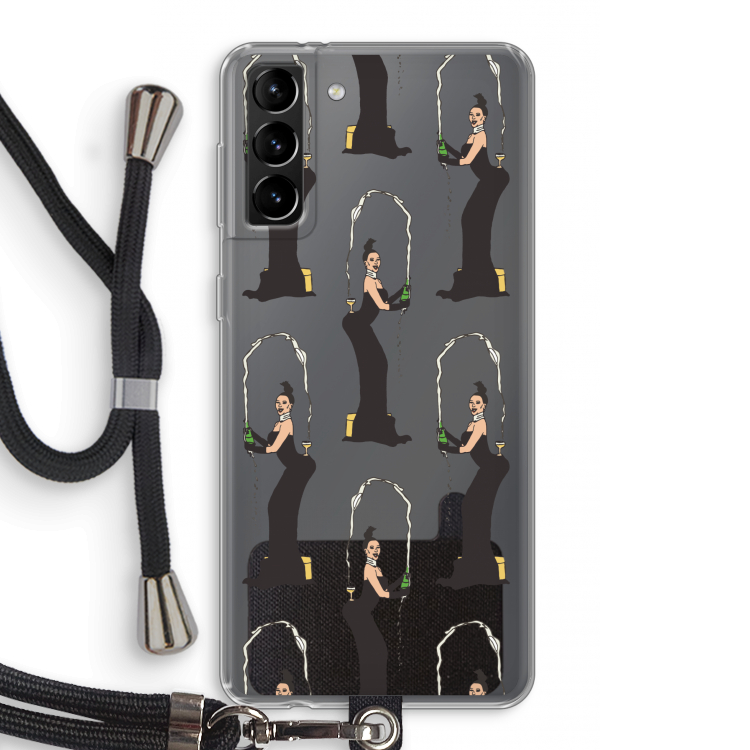 Pop Some Kim: Samsung Galaxy S21 Plus Transparant Hoesje met koord