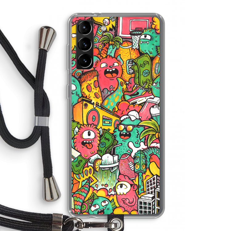 Vexx City: Samsung Galaxy S21 Plus Transparant Hoesje met koord