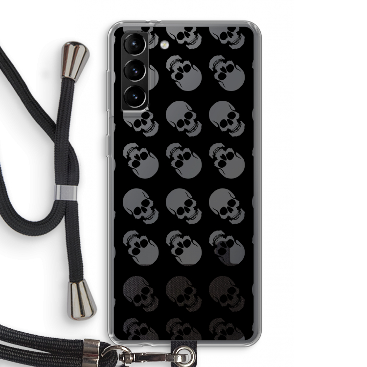 Musketon Skulls: Samsung Galaxy S21 Plus Transparant Hoesje met koord