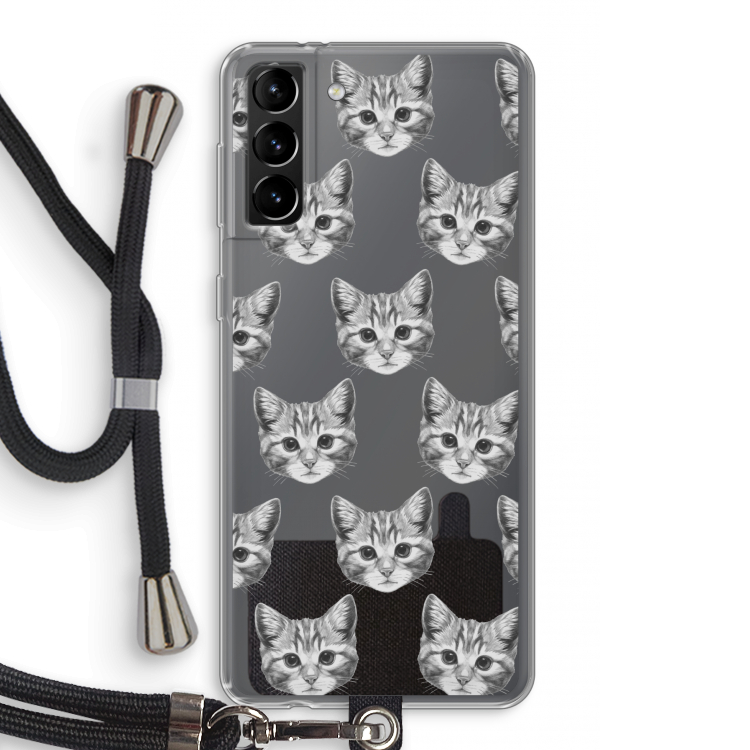 Kitten: Samsung Galaxy S21 Plus Transparant Hoesje met koord