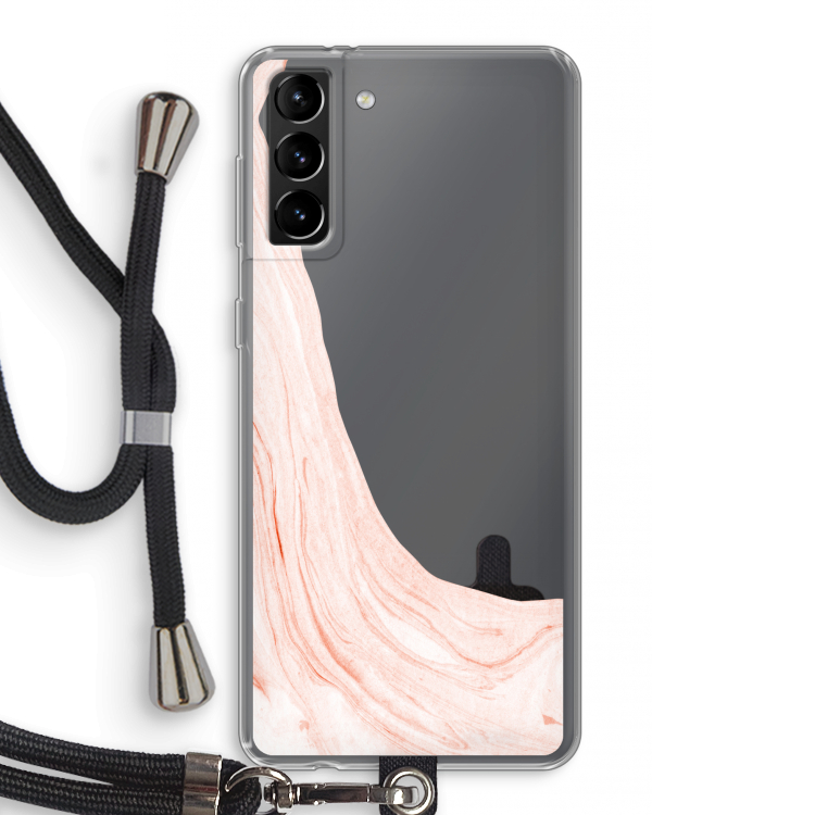Peach bath: Samsung Galaxy S21 Plus Transparant Hoesje met koord