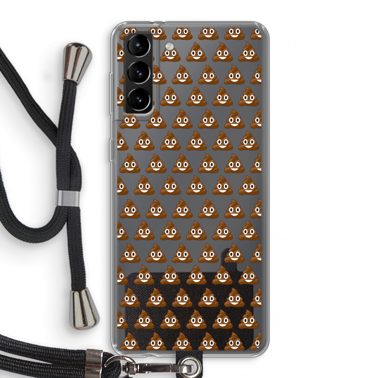 Poop emoji: Samsung Galaxy S21 Plus Transparant Hoesje met koord