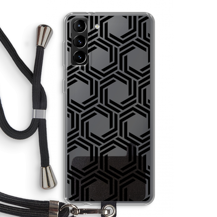 Geometrisch patroon: Samsung Galaxy S21 Plus Transparant Hoesje met koord
