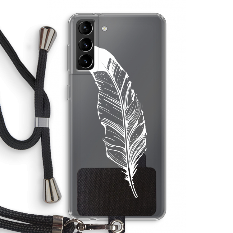 Pluim: Samsung Galaxy S21 Plus Transparant Hoesje met koord