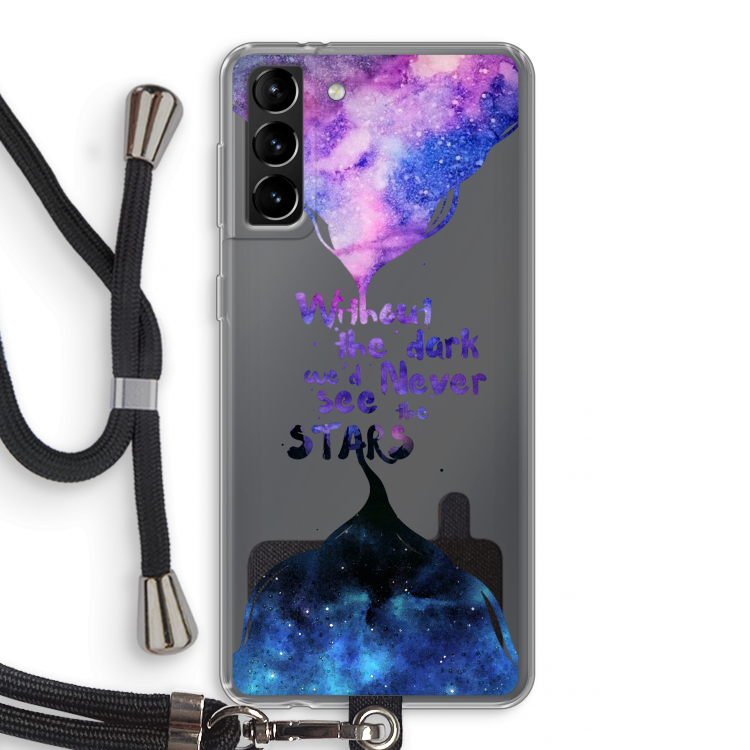 Stars quote: Samsung Galaxy S21 Plus Transparant Hoesje met koord