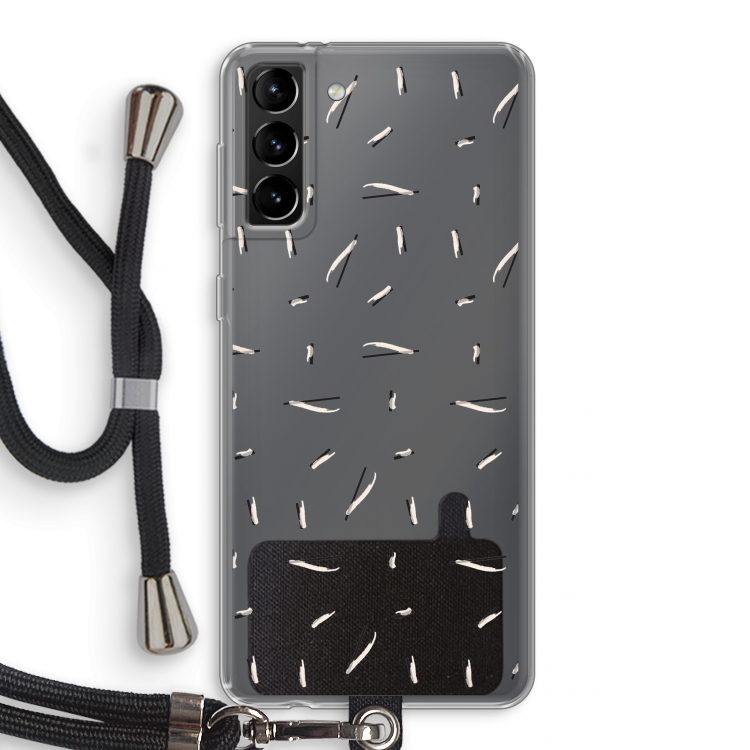 Hipster stripes: Samsung Galaxy S21 Plus Transparant Hoesje met koord
