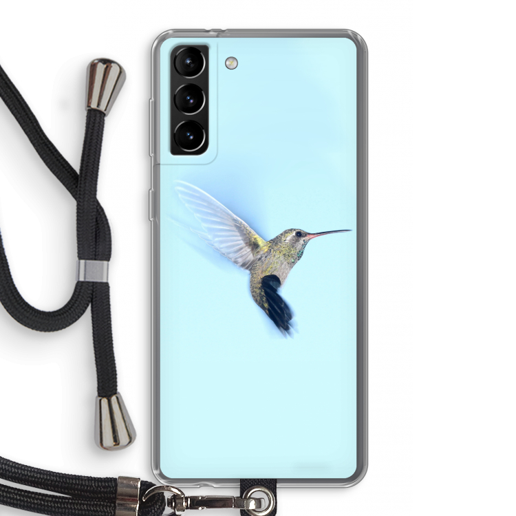 Kolibri: Samsung Galaxy S21 Plus Transparant Hoesje met koord