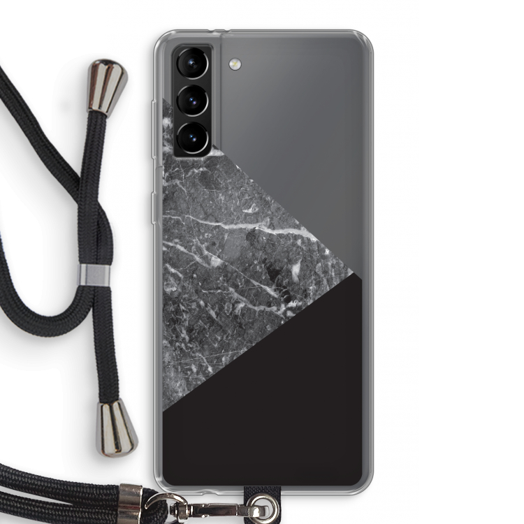 Combinatie marmer: Samsung Galaxy S21 Plus Transparant Hoesje met koord