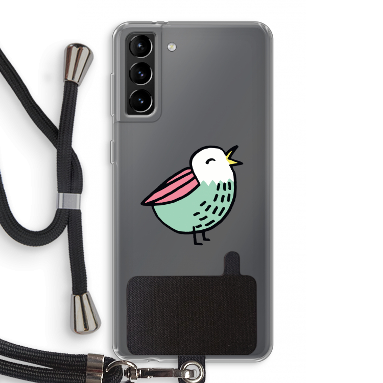 Birdy: Samsung Galaxy S21 Plus Transparant Hoesje met koord