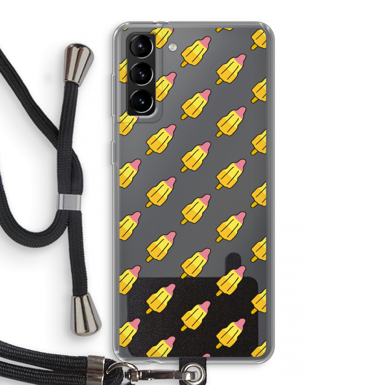 Waterijsjes: Samsung Galaxy S21 Plus Transparant Hoesje met koord