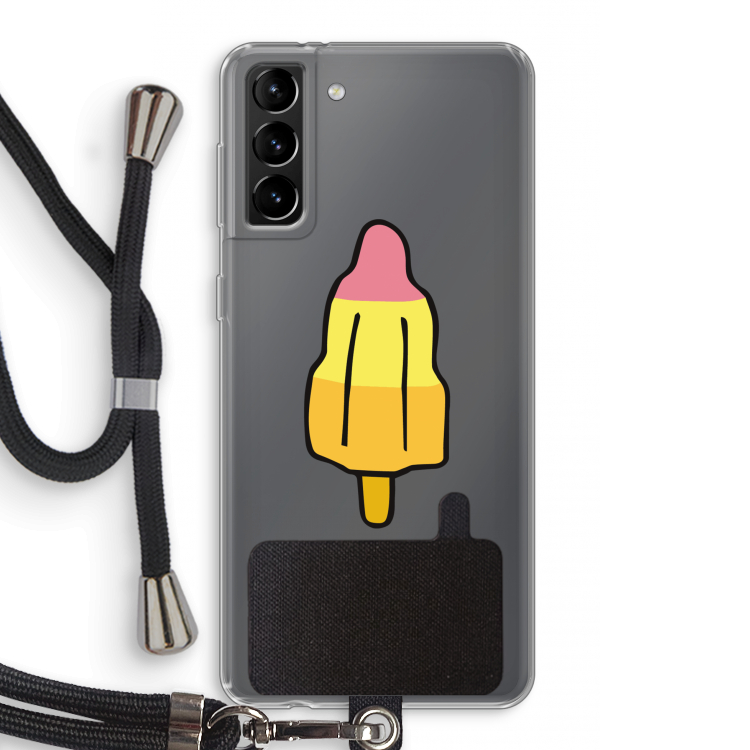 Raketijsje: Samsung Galaxy S21 Plus Transparant Hoesje met koord
