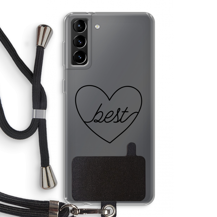 Best heart black: Samsung Galaxy S21 Plus Transparant Hoesje met koord