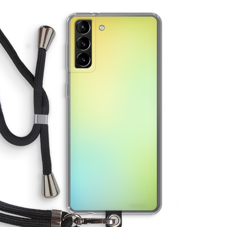 Minty mist pastel: Samsung Galaxy S21 Plus Transparant Hoesje met koord