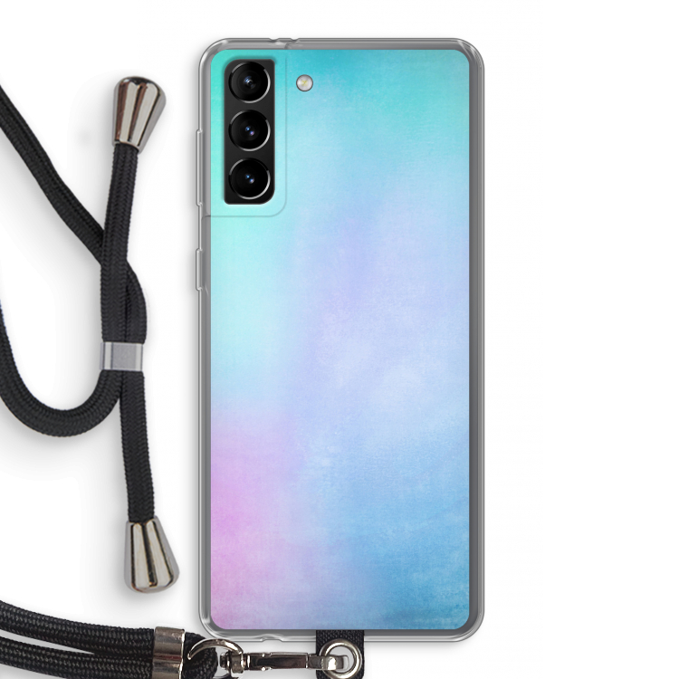 mist pastel: Samsung Galaxy S21 Plus Transparant Hoesje met koord