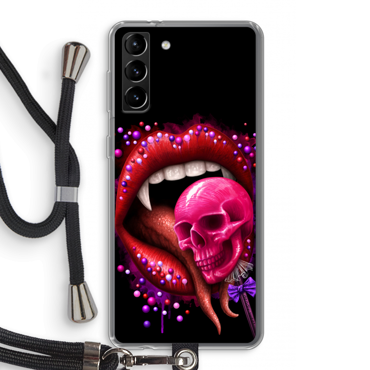 Dodelijk zoet: Samsung Galaxy S21 Plus Transparant Hoesje met koord