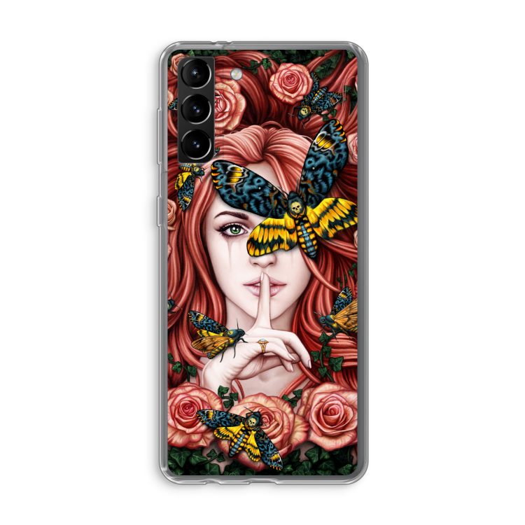 Lady Moth: Samsung Galaxy S21 Plus Transparant Hoesje