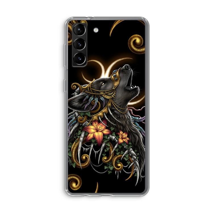 Huilende Wolf: Samsung Galaxy S21 Plus Transparant Hoesje