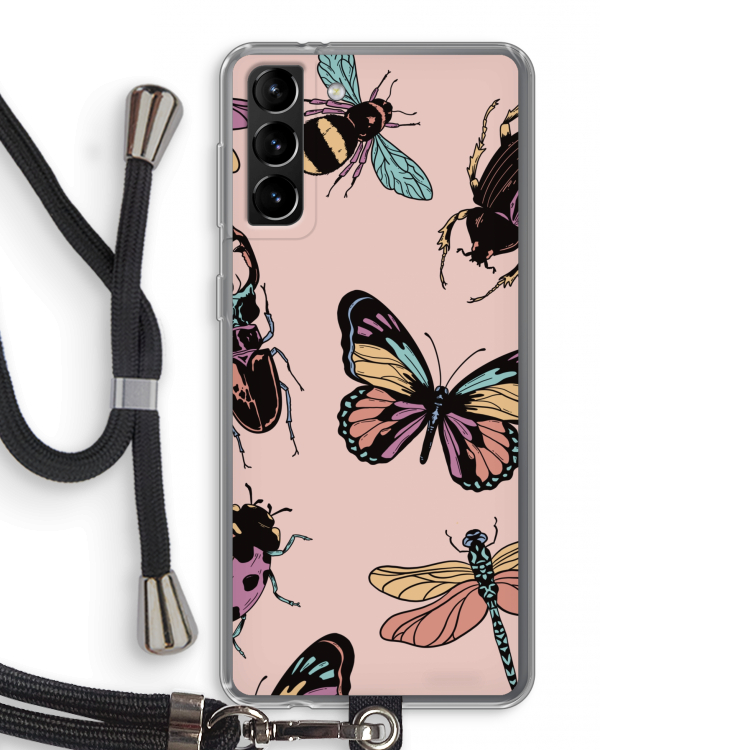 Tiny Bugs: Samsung Galaxy S21 Plus Transparant Hoesje met koord