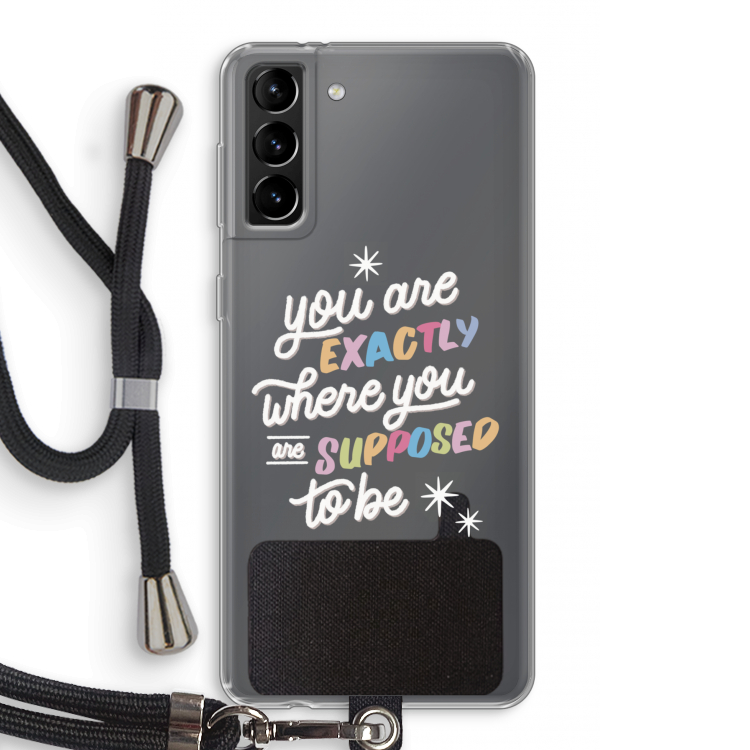 Right Place: Samsung Galaxy S21 Plus Transparant Hoesje met koord