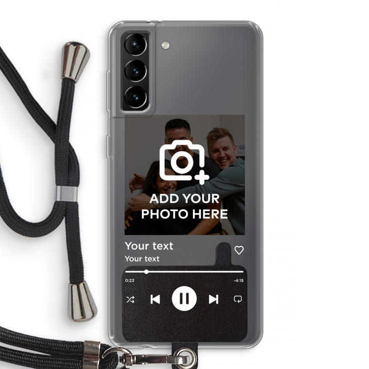 Music Player: Samsung Galaxy S21 Plus Transparant Hoesje met koord