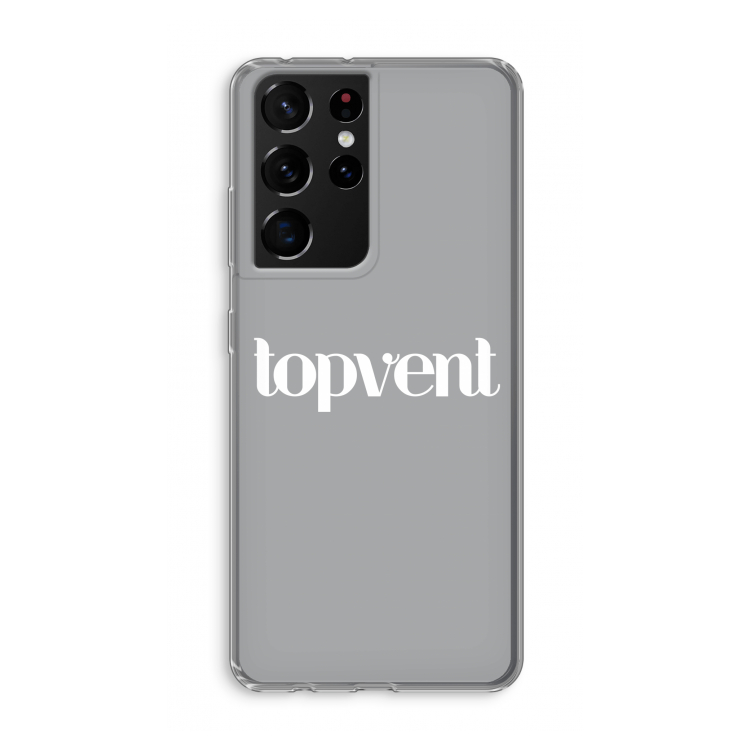 Topvent Grijs Wit: Samsung Galaxy S21 Ultra Transparant Hoesje