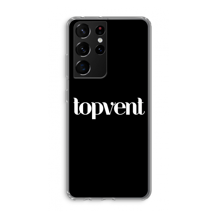 Topvent Zwart: Samsung Galaxy S21 Ultra Transparant Hoesje